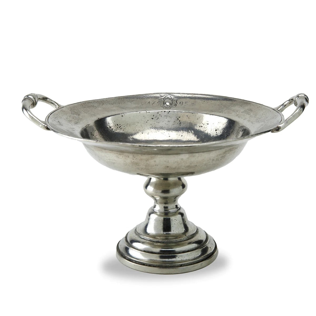 Pewter Pedestal Bowl with Handles