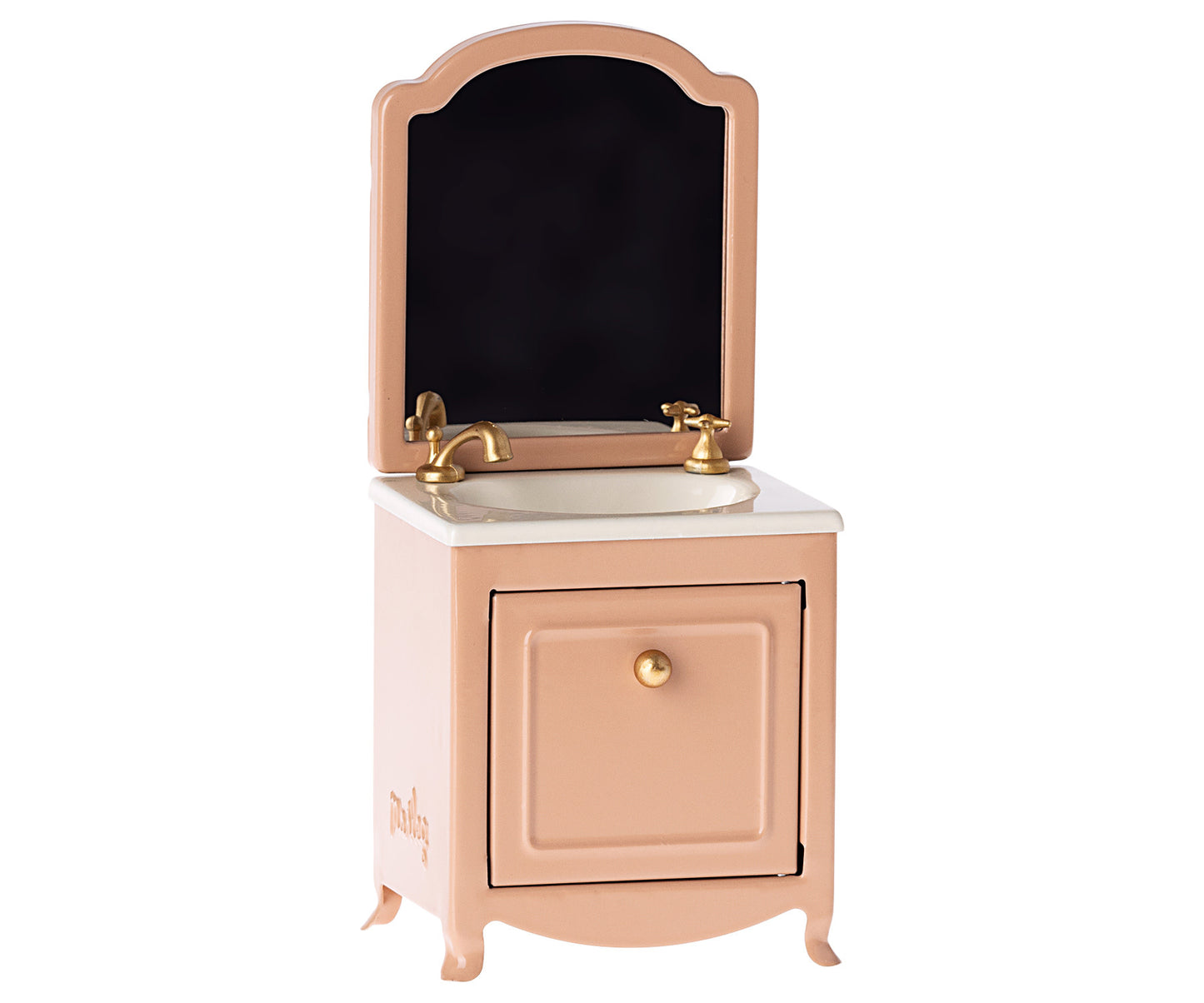 Sink with Mirror - Dark Powder & Gold Knob (Mouse)
