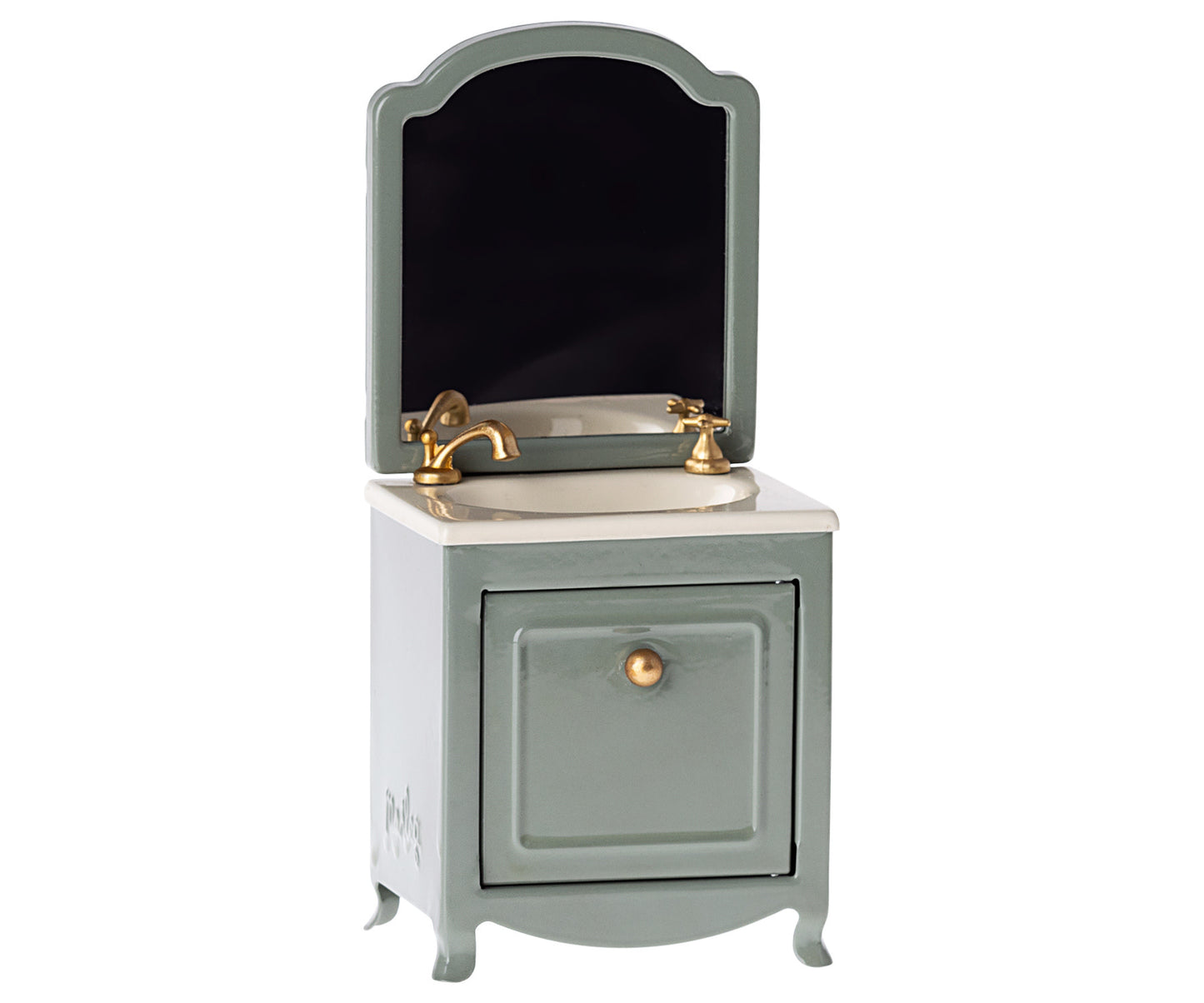 Sink with Mirror - Dark Mint & Gold Knob (Mouse)