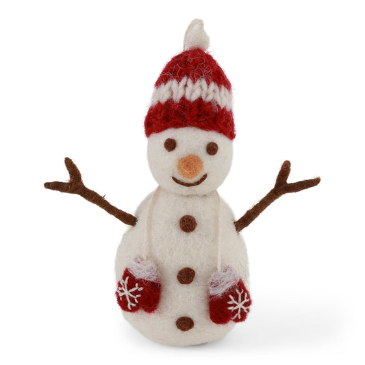 Ornament - Snowman with Red Hat & Mittens