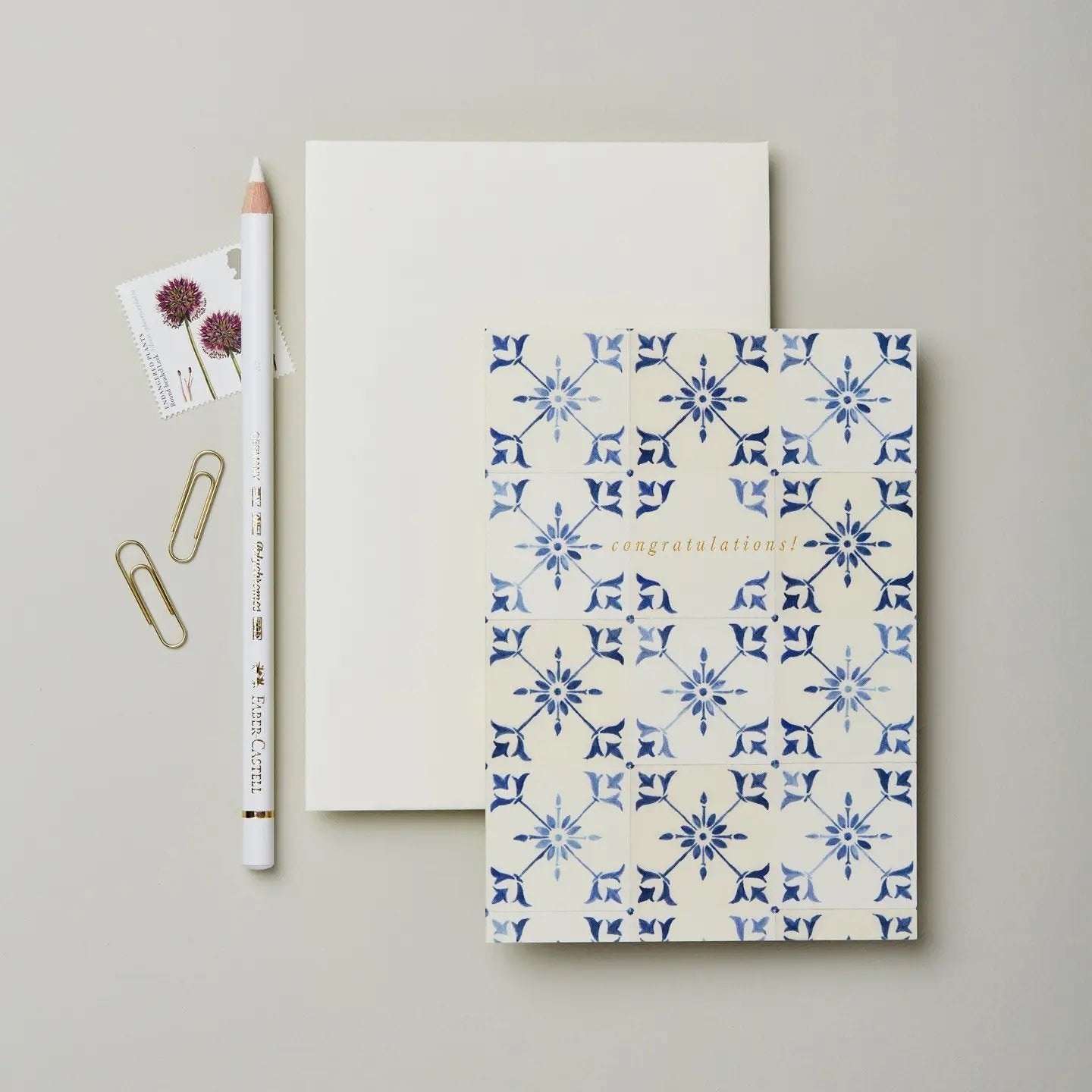 Card - Congratulations Ecru Tile