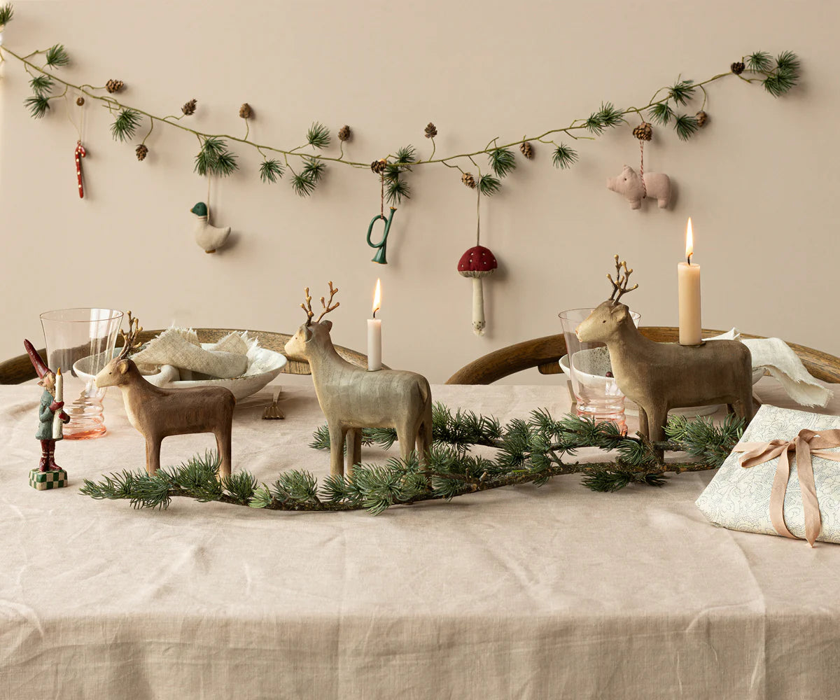 Wooden Reindeer - Candle Holder - Small