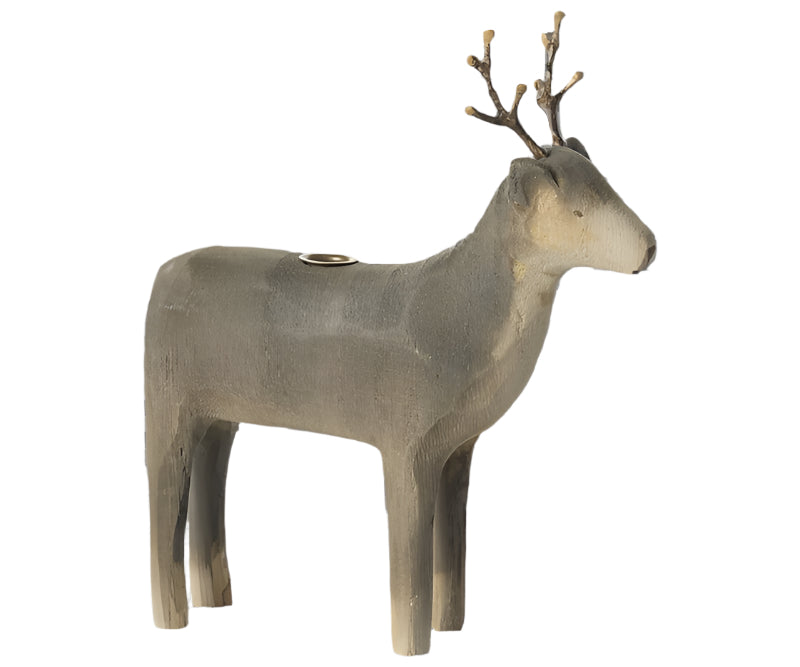 Wooden Reindeer - Candle Holder - Medium