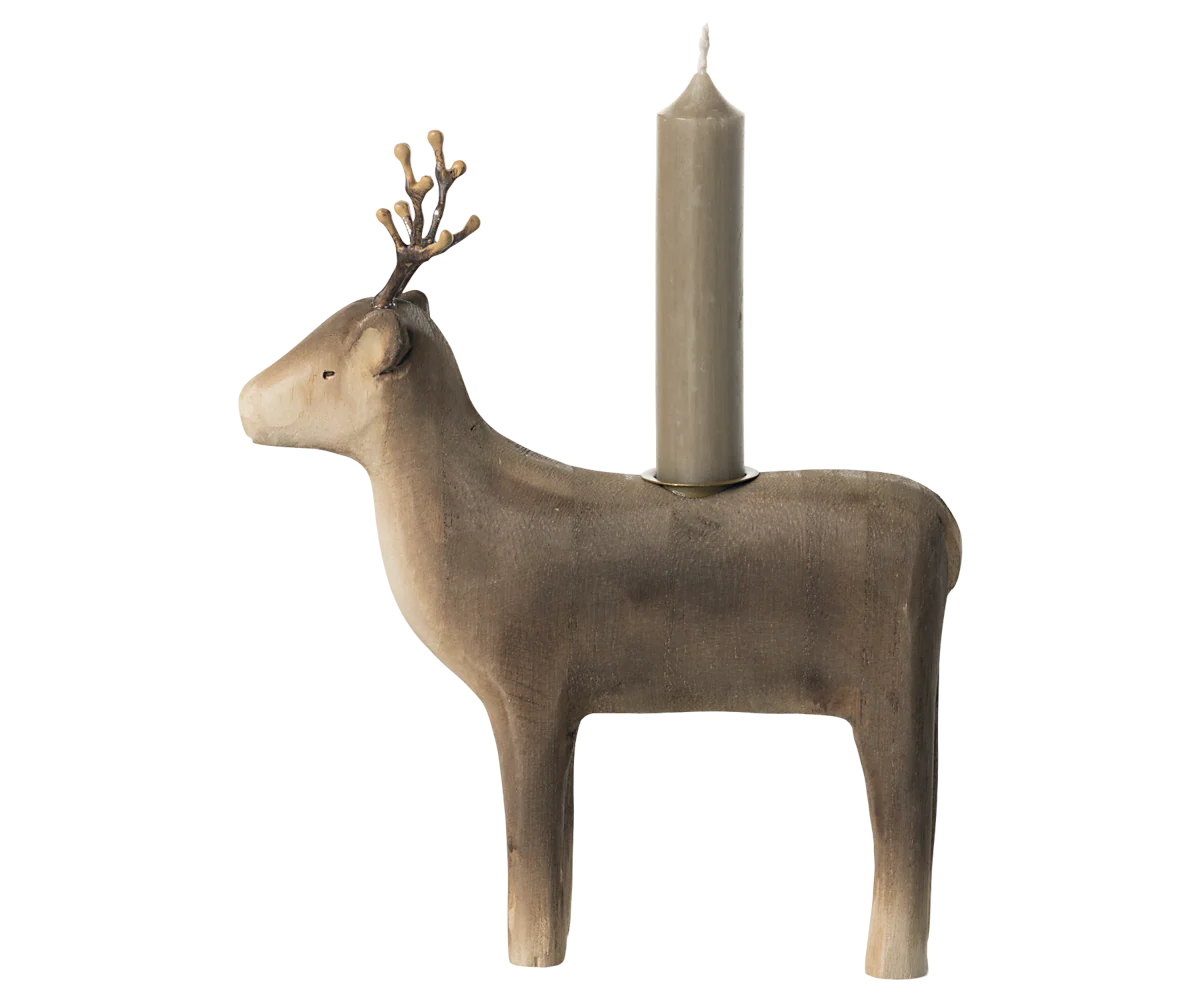 Wooden Reindeer - Candle Holder - Medium