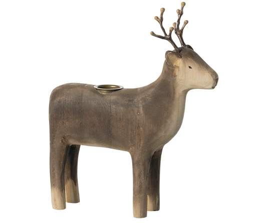 Wooden Reindeer - Candle Holder - Medium