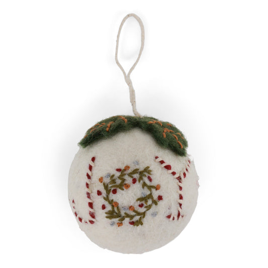Ornament - Christmas Bauble - White with Joy
