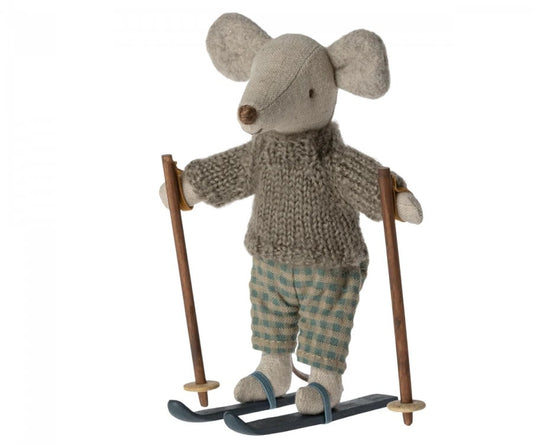Big Brother Mouse - Winter with Ski Set - Grey Sweater