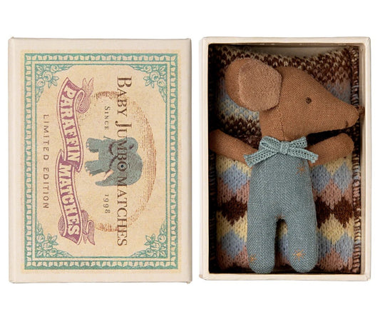 Baby Boy Mouse - Sleepy/Wakey in Matchbox