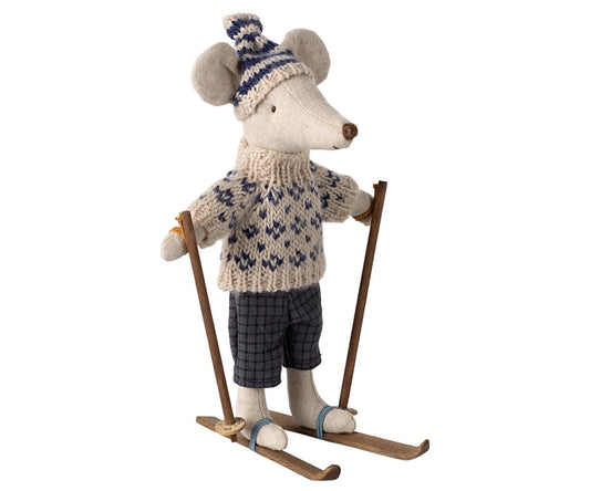 Dad Mouse - Winter with Ski Set - Blue