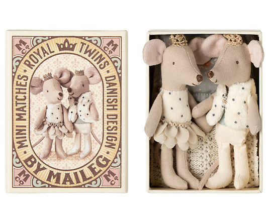 Little Brother & Sister - Royal Mice Twins - Beige Skirt