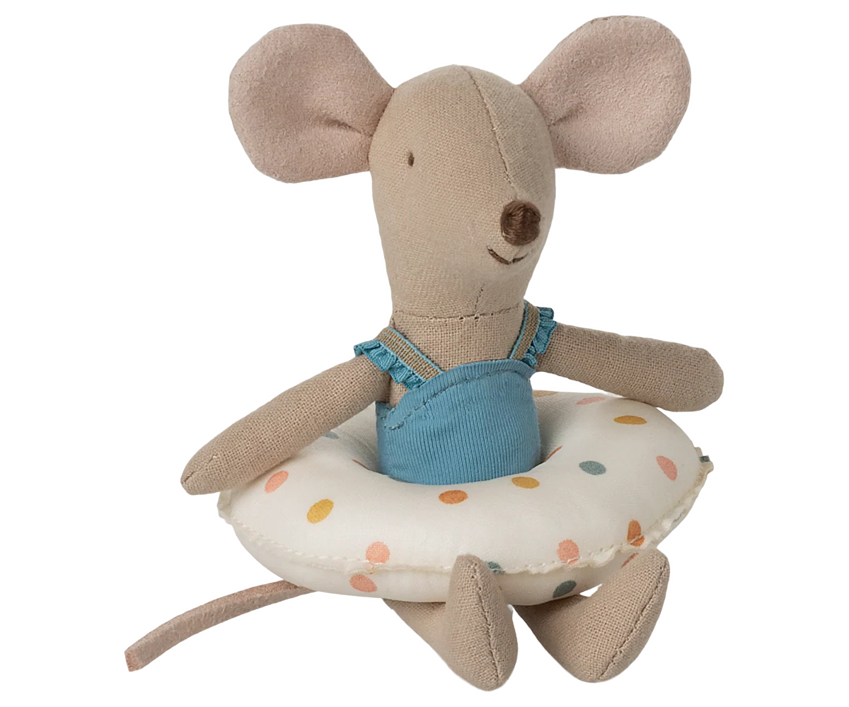 Little Sister Mouse - Beach Mouse with Floaty Multi Dot