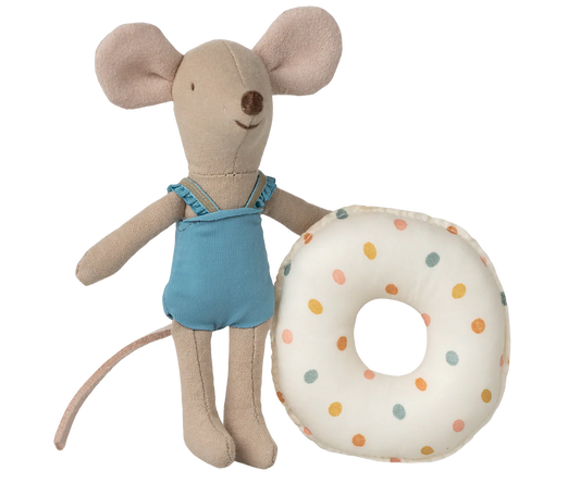 Little Sister Mouse - Beach Mouse with Floaty Multi Dot