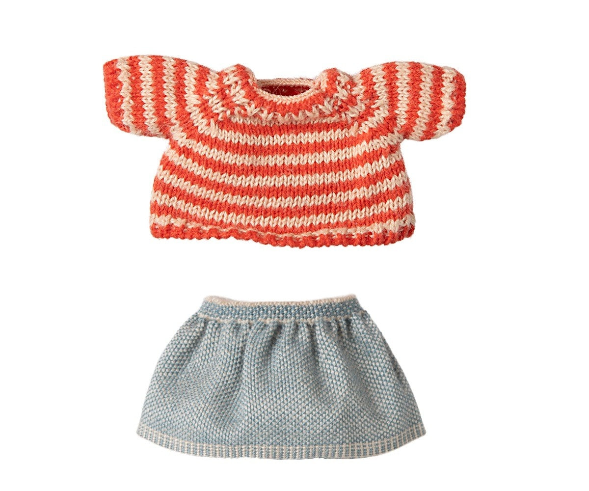 Mouse Clothes - Big Sister - Knitted Sweater and Skirt