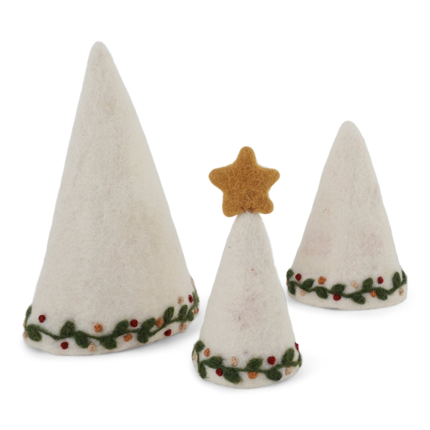 Felt White Christmas Tree with Embroidery - 3 in 1