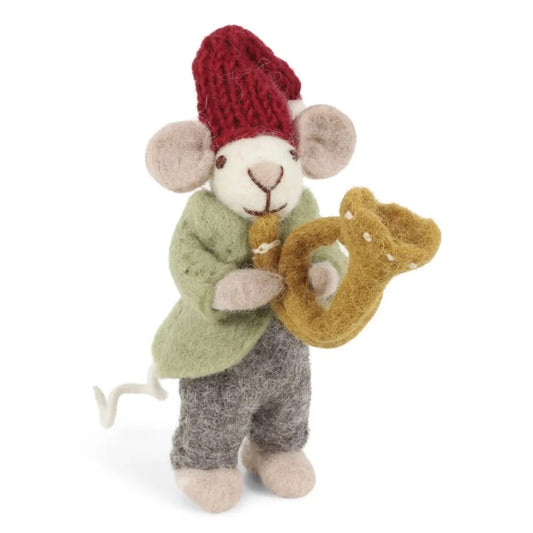 Felt White Mouse - Orchestra with Trumpet