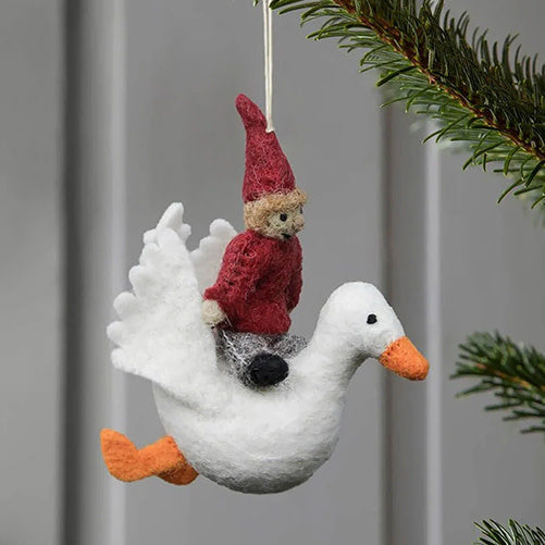Ornament - Pixie on a Goose
