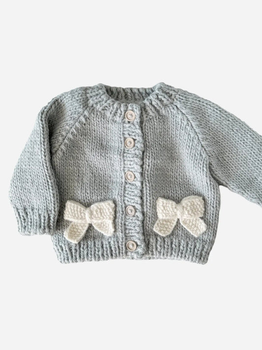 Baby Cardigan Sweater - Bow Bowie Grey