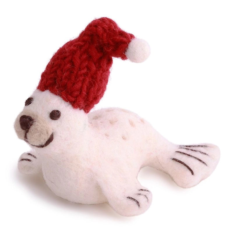 Felt White Seal - with Hat