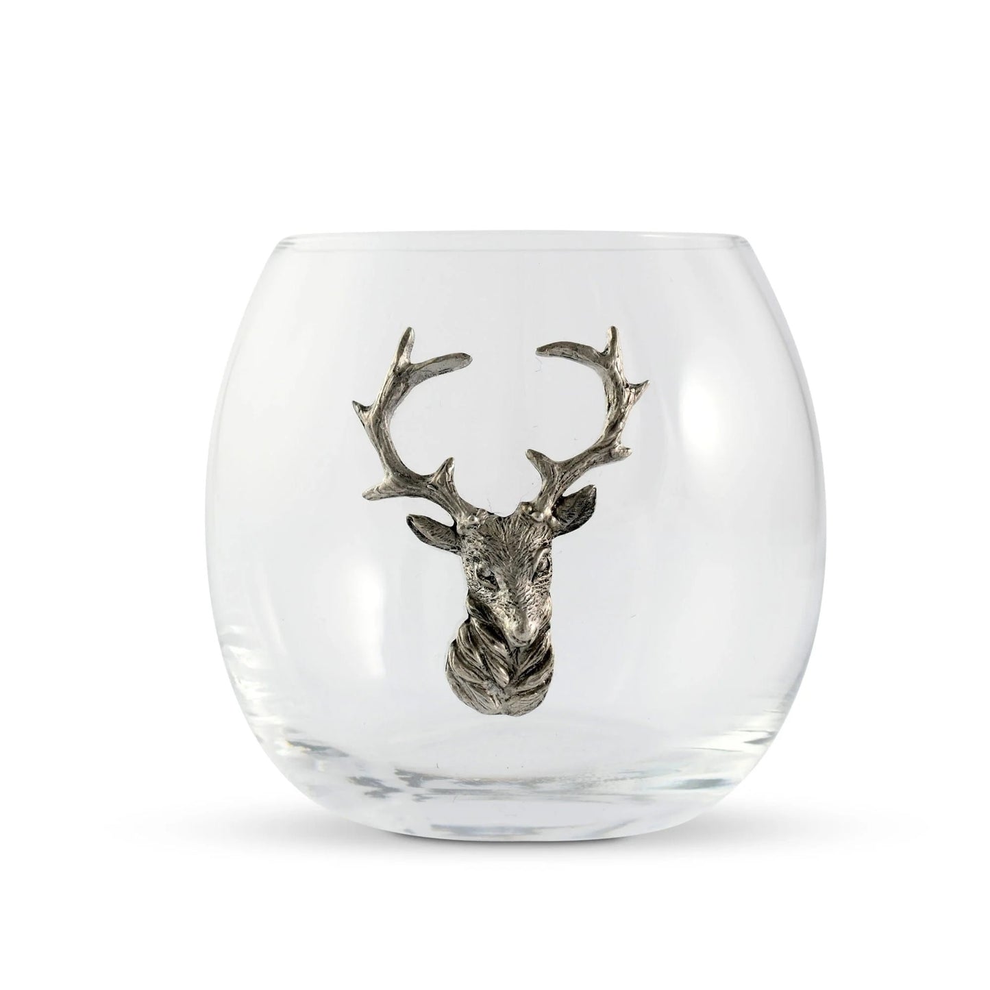 Elk Head Stemless Wine Glass