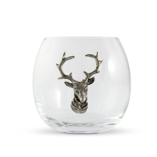 Elk Head Stemless Wine Glass