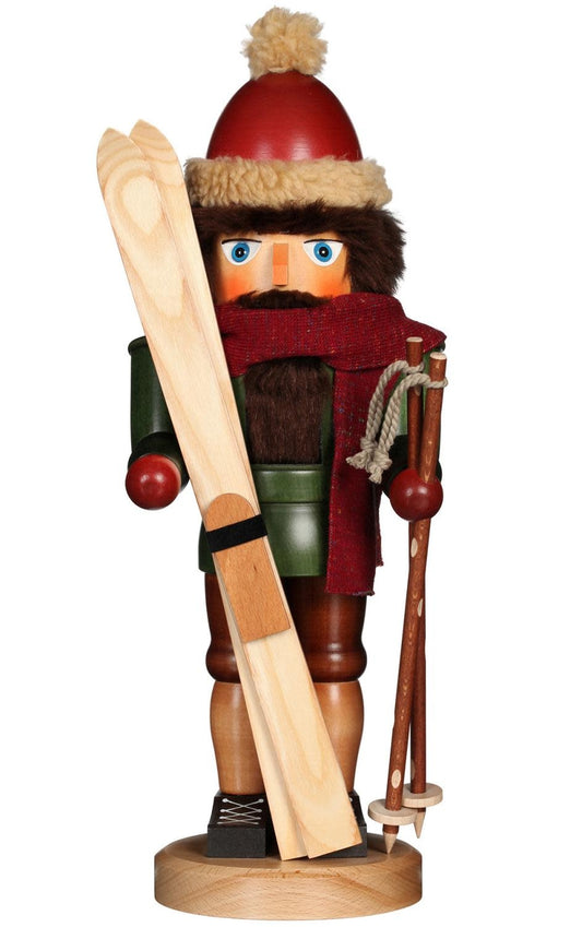 Nutcracker - Skier with Green Jacket and Red Scarf