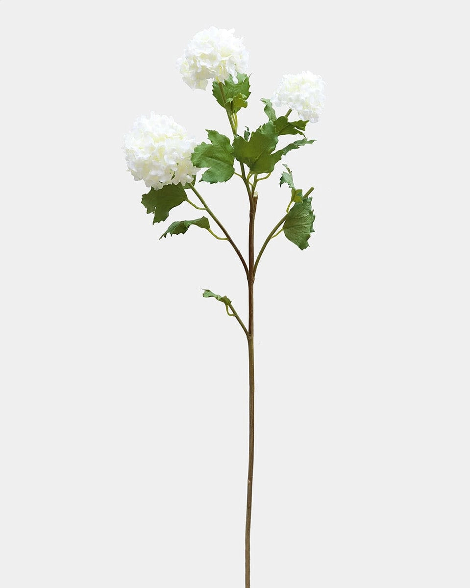 Floral Stem - Snowball Cream 33"