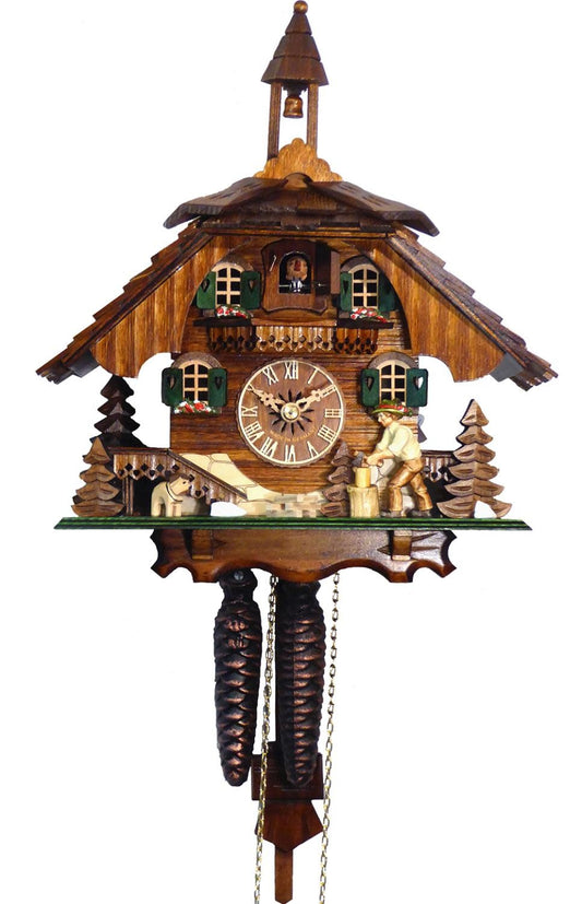 German Cuckoo Clock - Chalet with Wood Chopper (mechanical)
