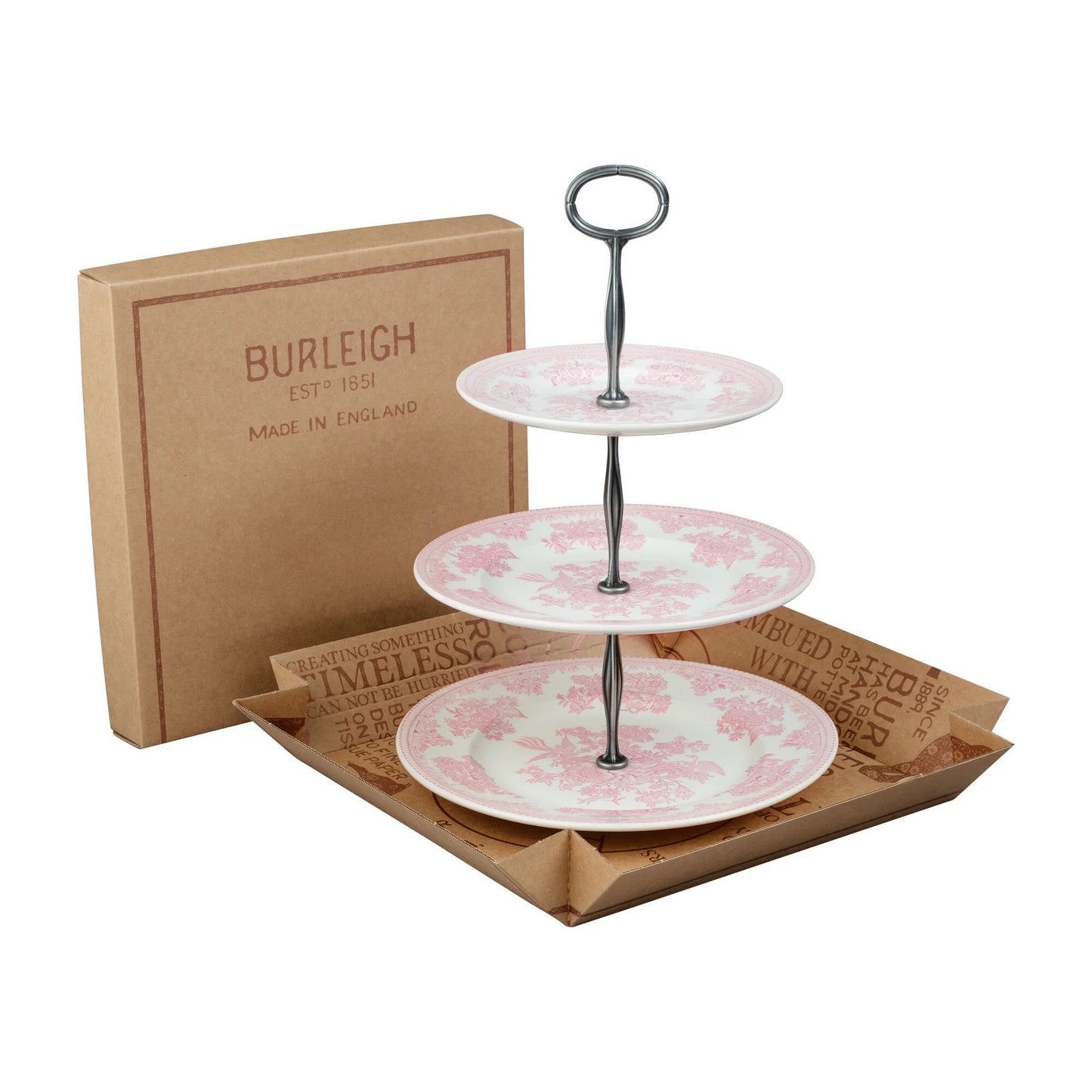 Pink Asiatic Pheasants - Cake Stand 3 Tier