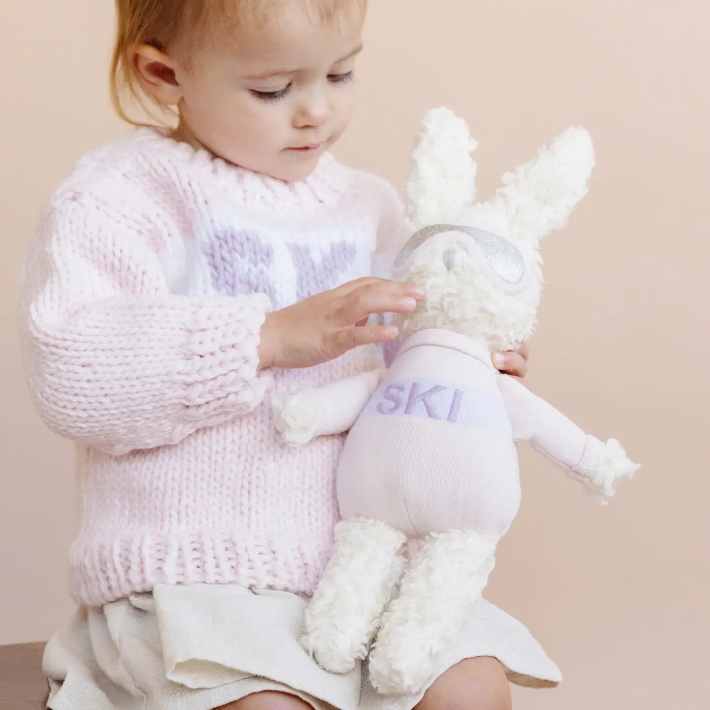 Baby Crew Neck Sweater - Ski Sweater Baby Pink