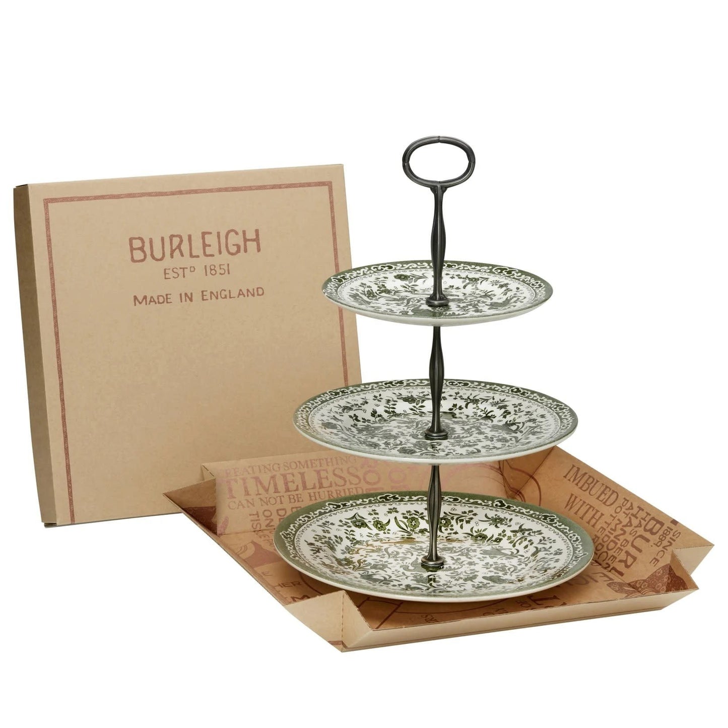 Green Regal Peacock - Cake Stand 3 Tier