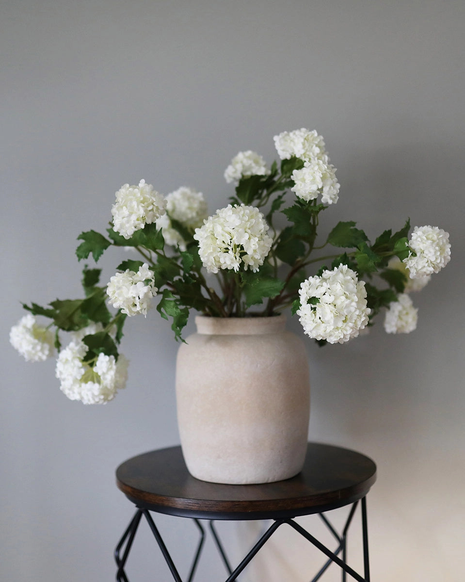 Floral Stem - Snowball Cream 33"