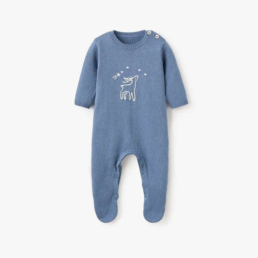 Jumpsuit - Embroidered Magic Sky Deer Blue
