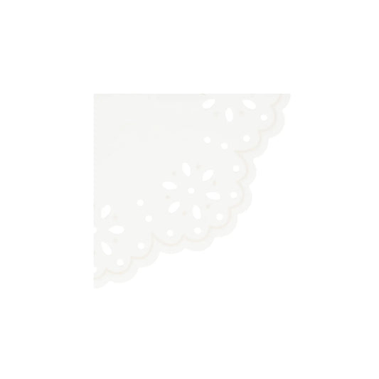 Paper Napkins - Broderie Anglaise Lace White Small