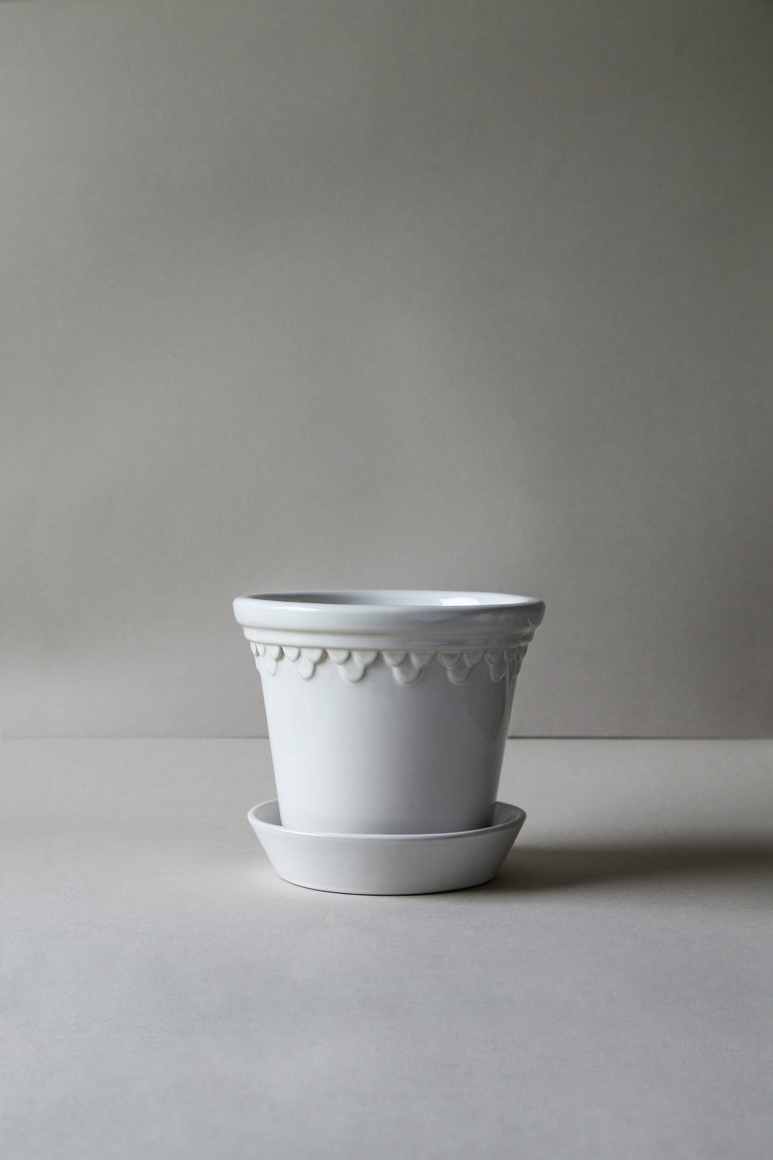 Garden Pot Copenhagen - Glazed Mineral White