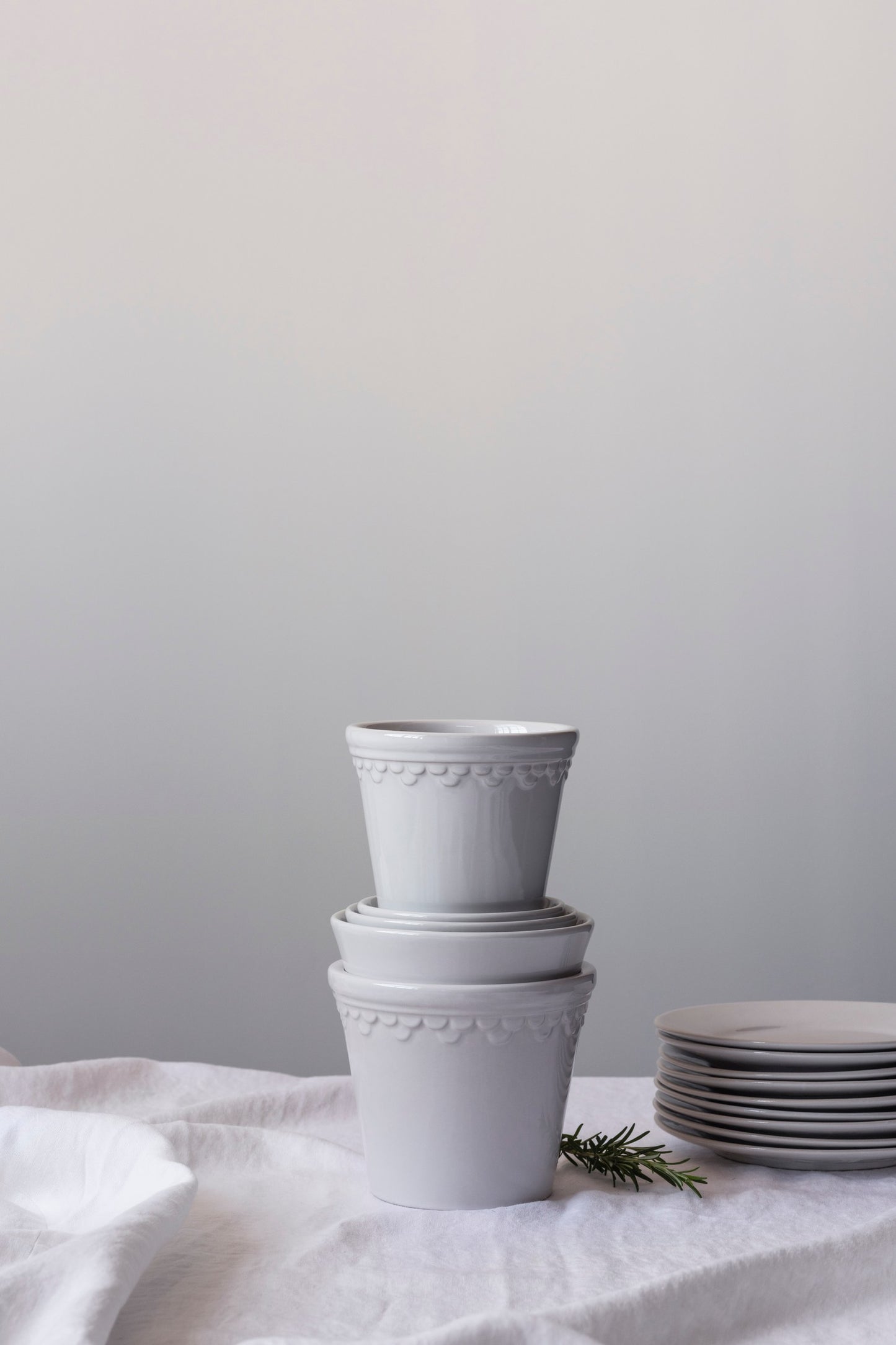 Garden Pot Copenhagen - Glazed Mineral White