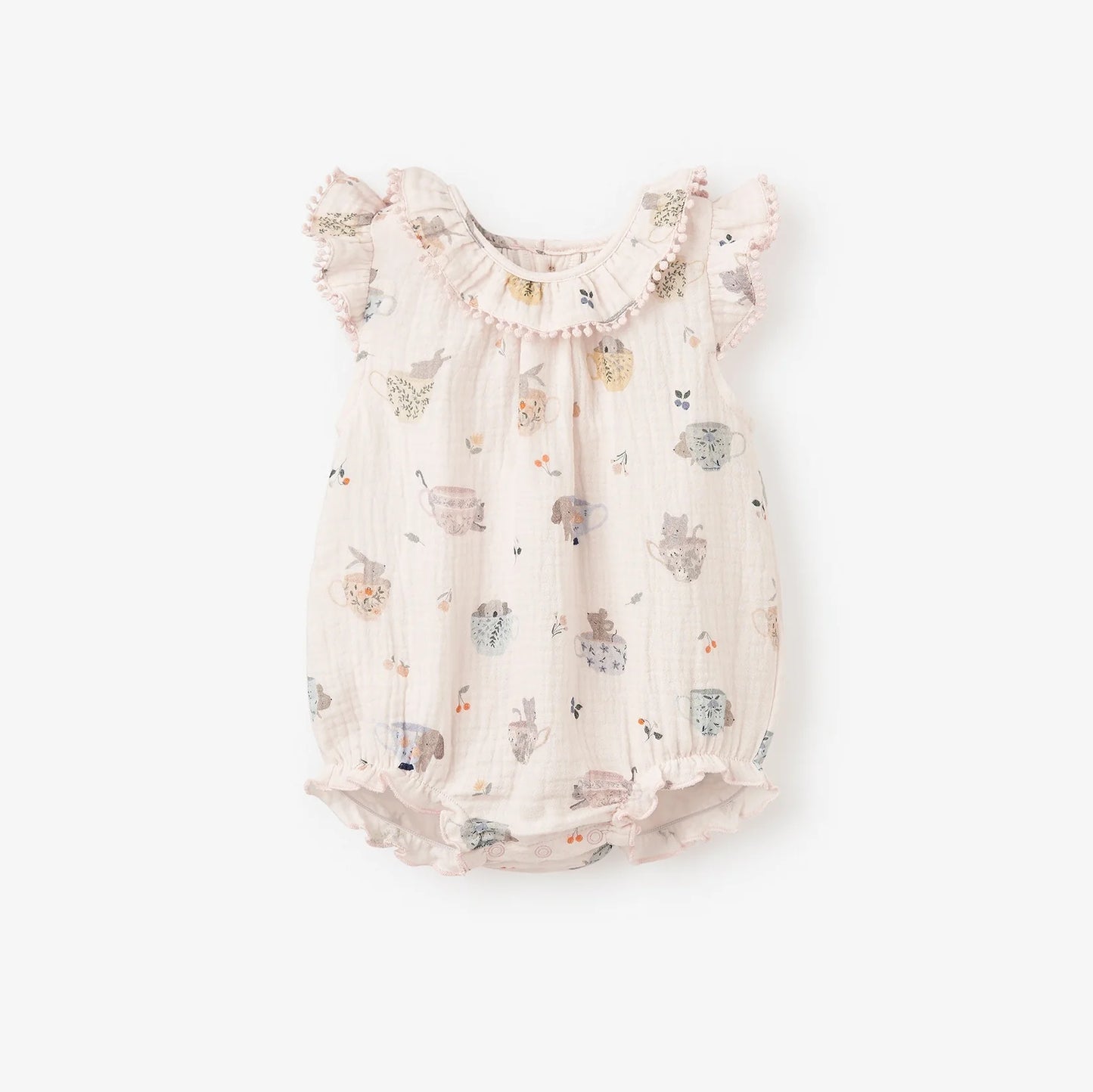 Tea Party Organic Muslin Lace Edge Bubble