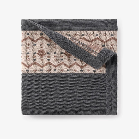 Baby Blanket - Acorn Fair Isle Charcoal