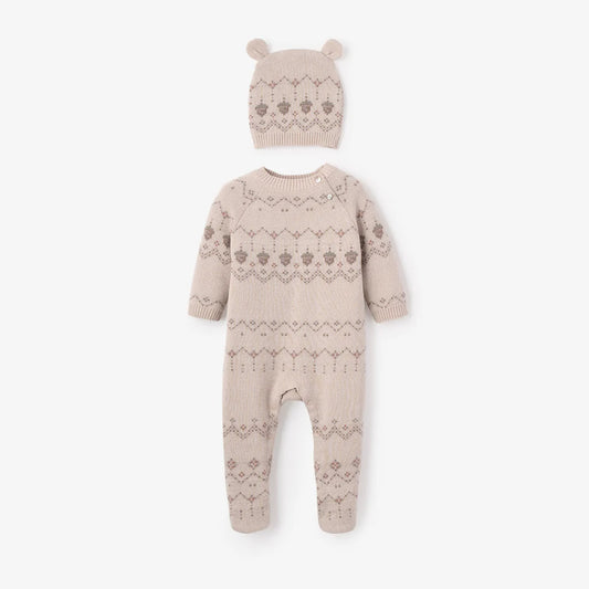 Jumpsuit - Acorn Fair Isle with Hat