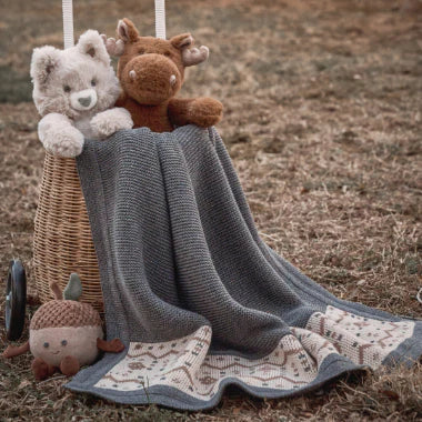Baby Blanket - Acorn Fair Isle Charcoal