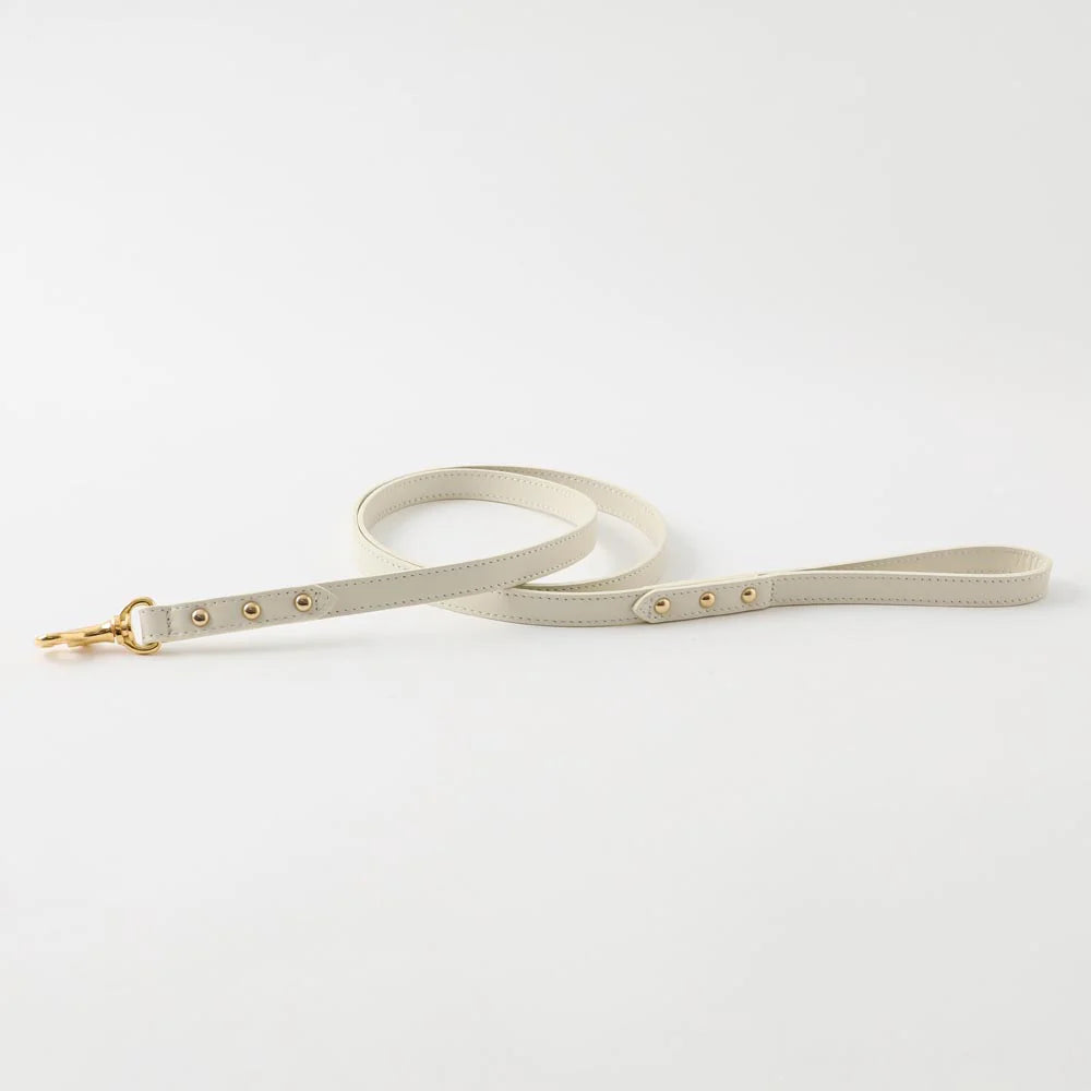 Leather Dog Lead - Ivory