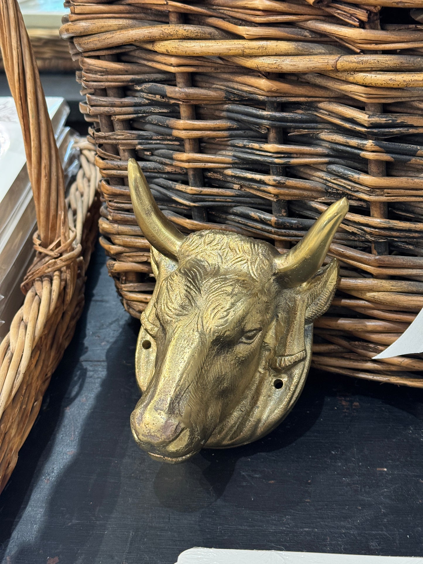 Antique c.1870 Bronze Cow Head from France