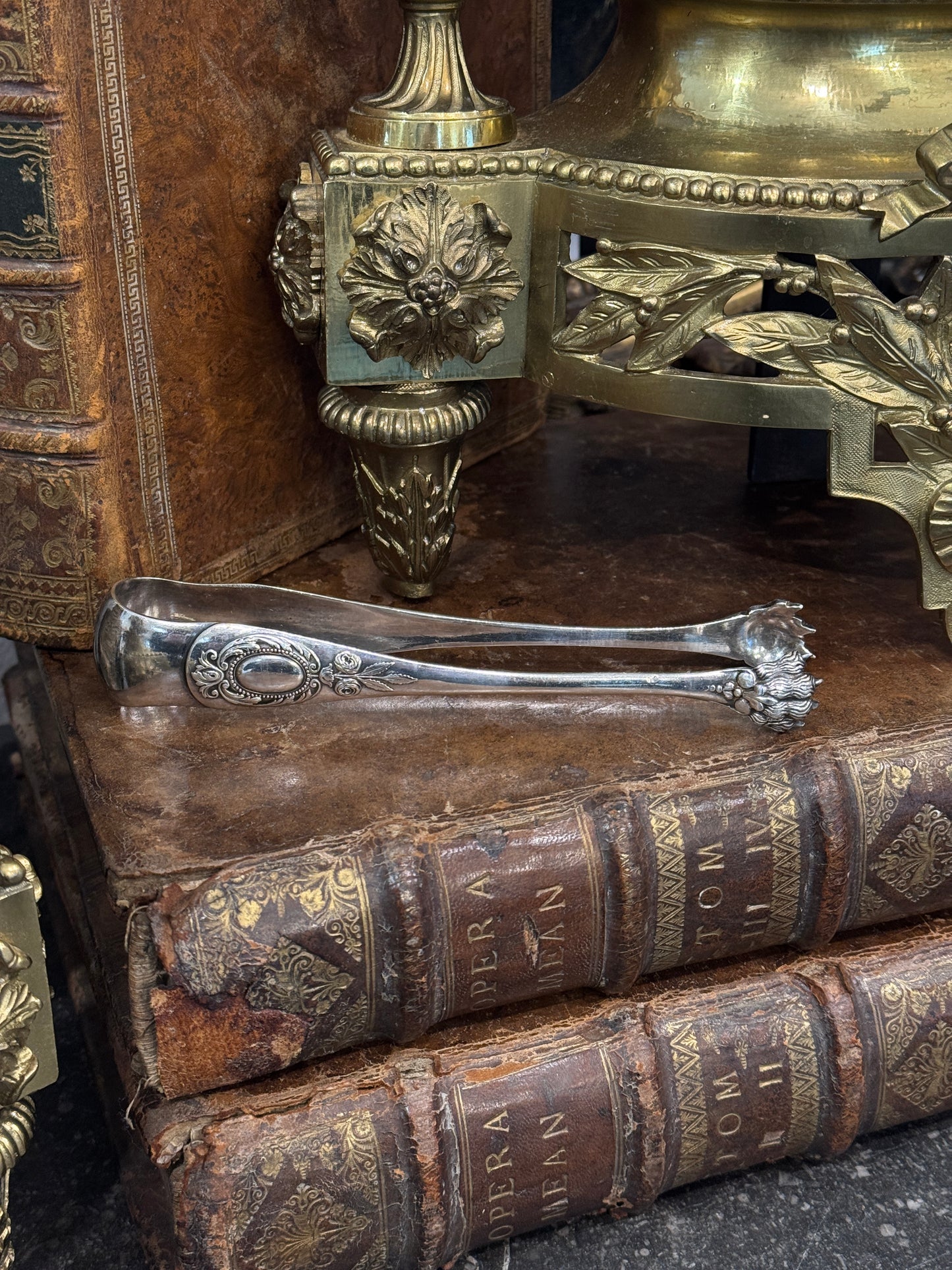 Antique 19th c. French Silverplate Sugar Tongs
