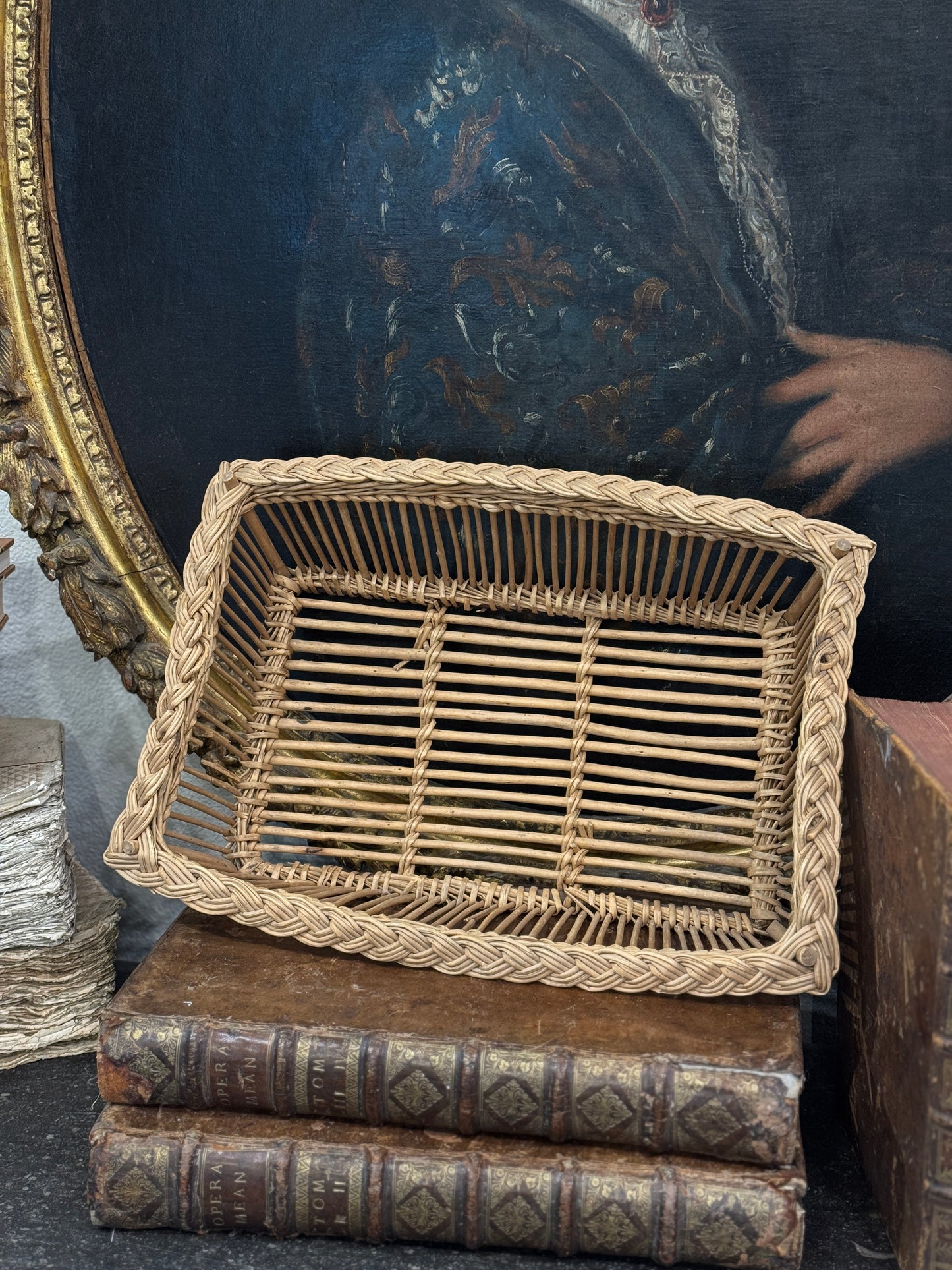 Antique 19th c. French Plaited Rim Basket