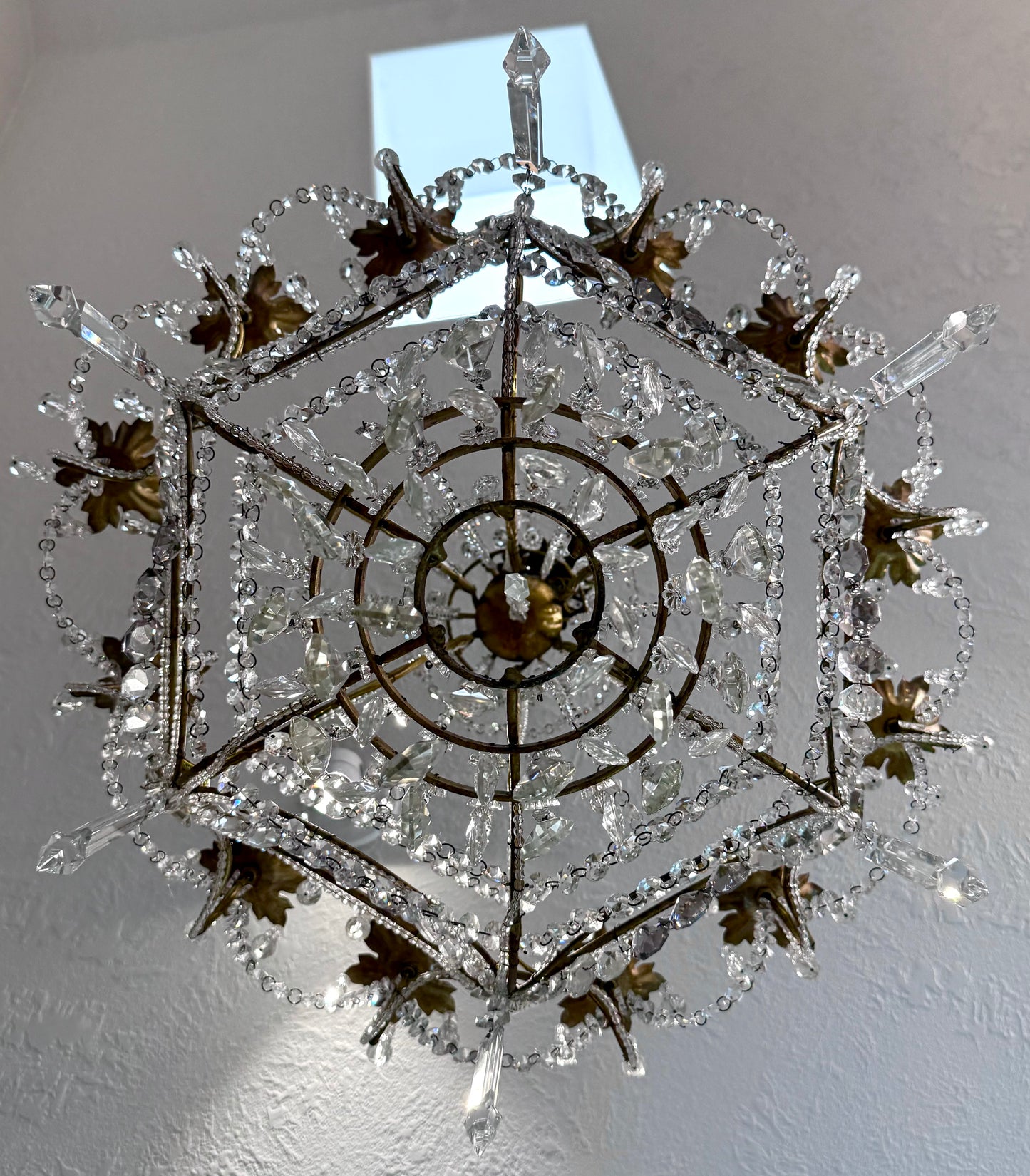 Antique 19th c. French Louis XV Crystal Chandelier - Gold