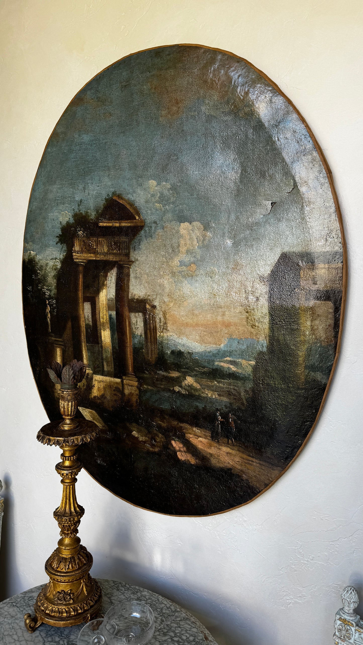 Antique Trumeau Painting found in France