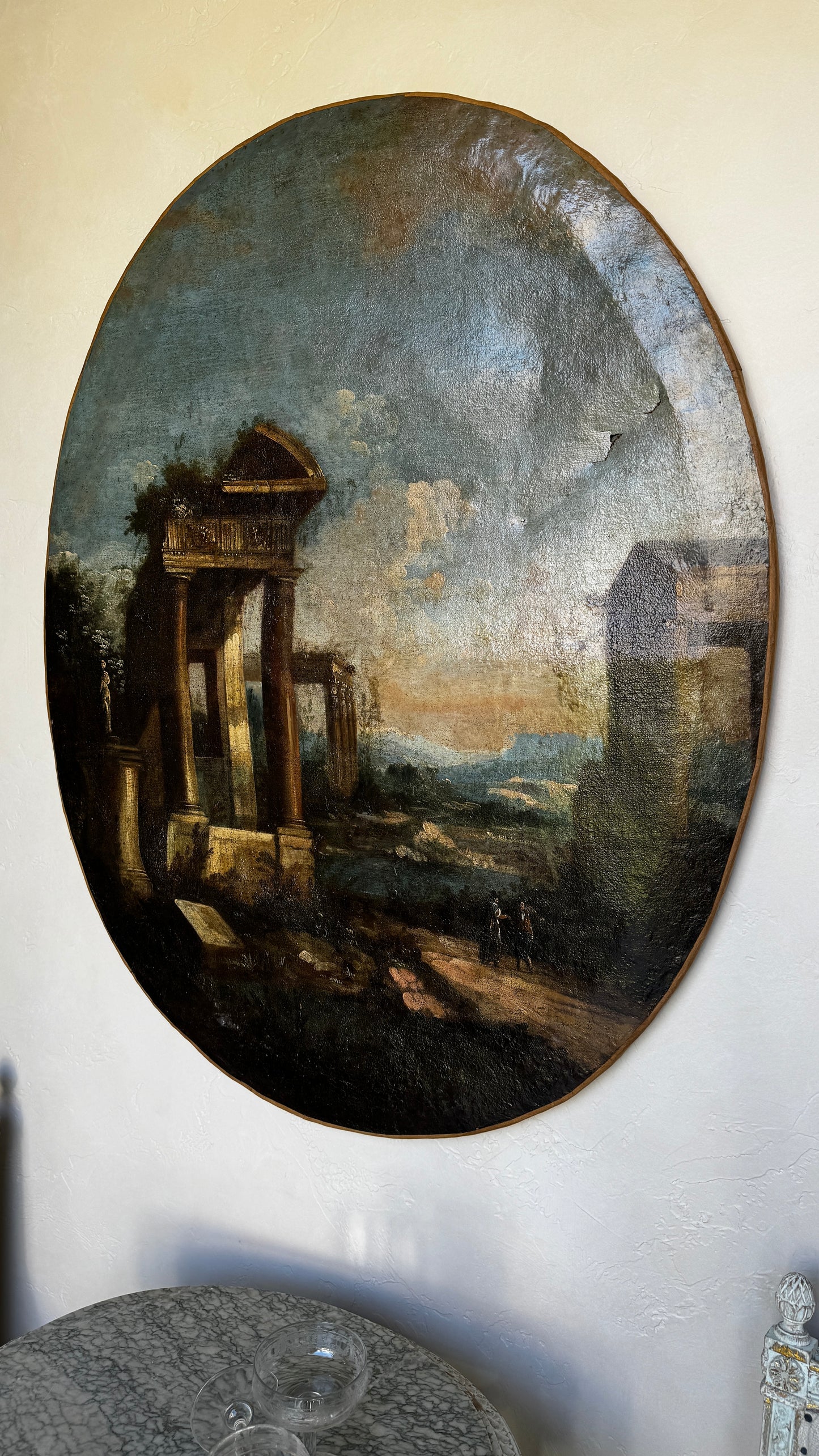 Antique Trumeau Painting found in France