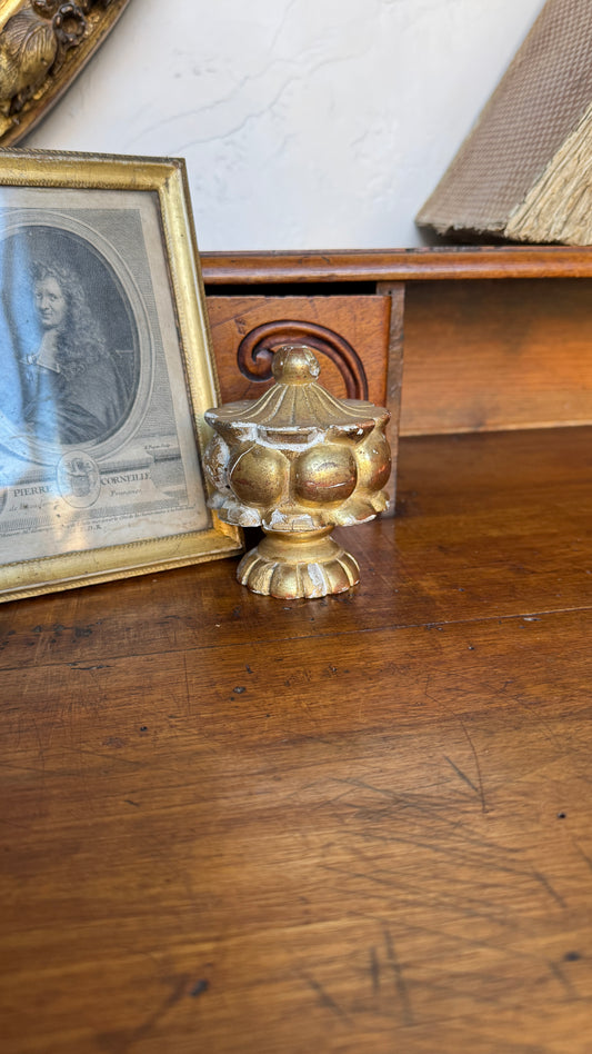 Antique French Gilt Wood Finial Fragment