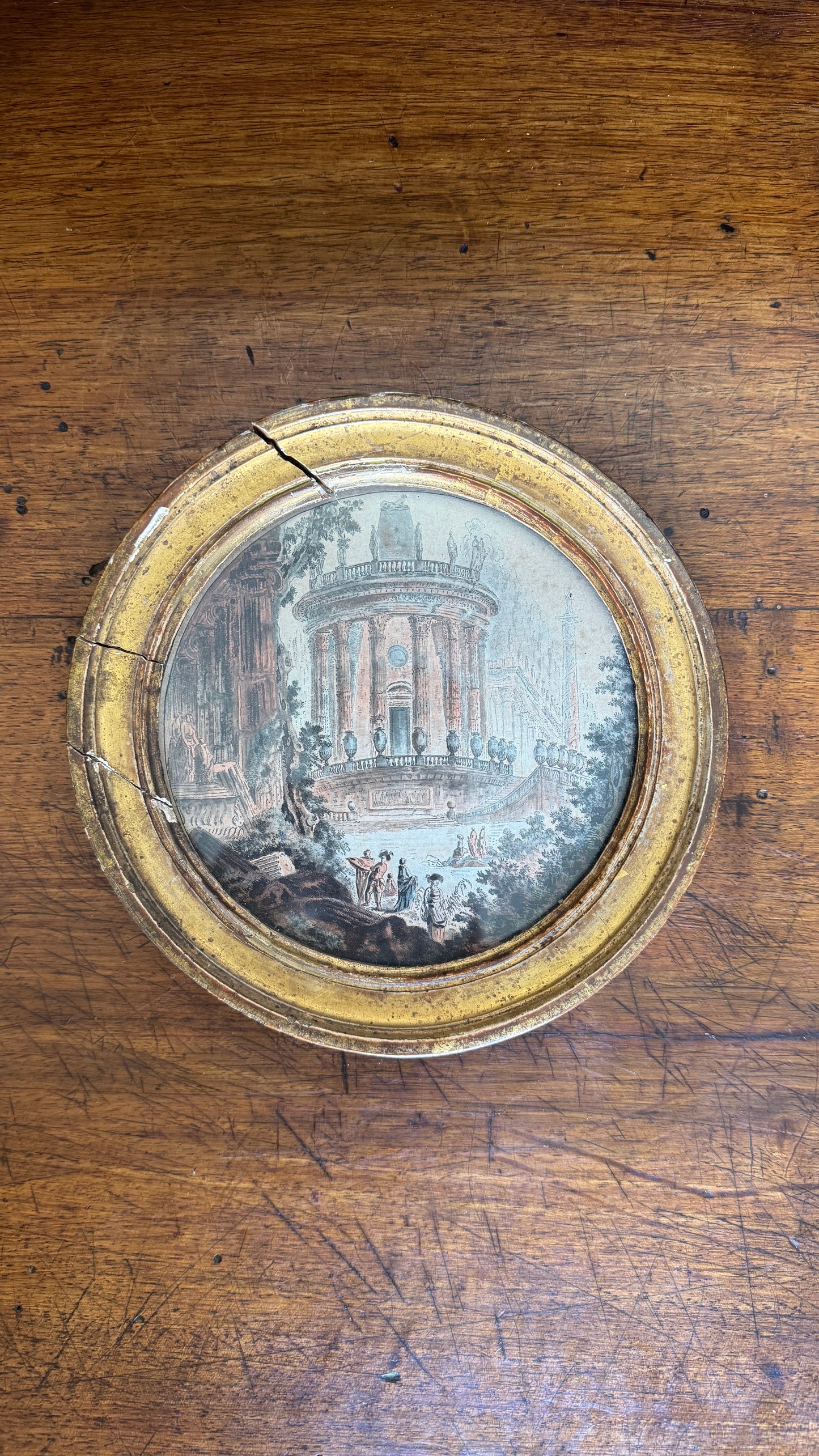 Antique French 18c Watercolor Engravings - Set of Four