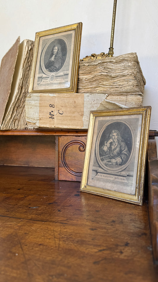 Antique French 18th c Engravings - Pair