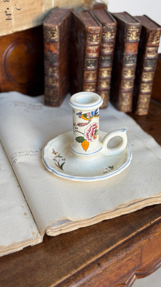 Vintage Gien Bedside Candlestick found in France